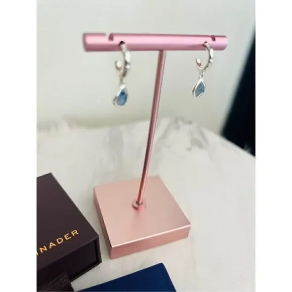 Monica‎ Vinader Sterling Silver Siren Mini Kyanite Nugget Huggie Earrings, NWT